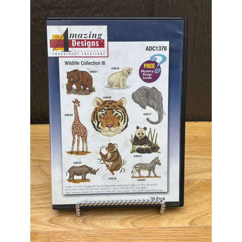 Amazing Designs Wildlife Collection III Embroidery CD ADC1378 20 Designs